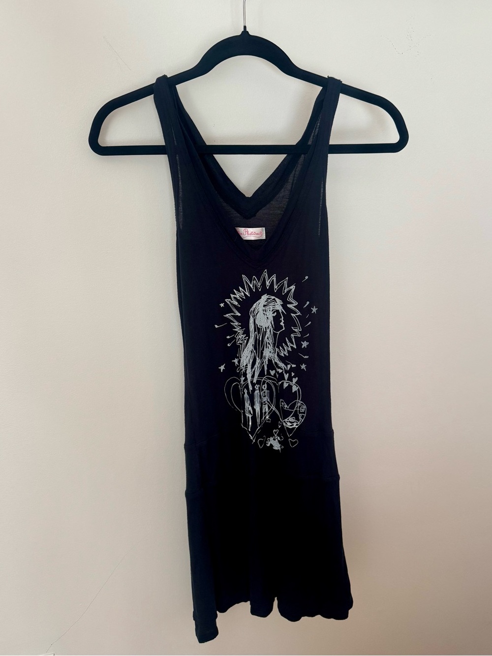 Kira Plastinina Russian Graphic Racerback Mini Dress Black